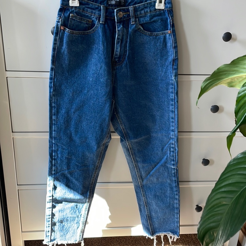 Slim mom blue jeans
